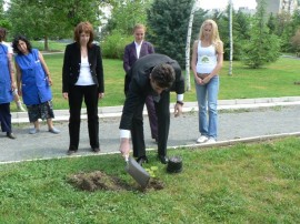 Общинари и кандидат царици засадиха дървета в квартал Васил Левски