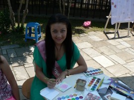 Нели Славова нарисува Роза по време на уърк шоп / Новини от Казанлък