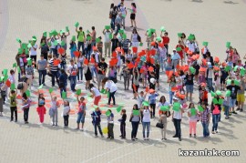 Денят на Европа бе отбелязан в Казанлък. Младежи отново се опитаха да “нарисуват“ роза с телата си