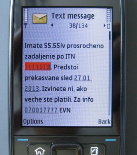 SMS ни уведомява за неплатени задължения към EVN / Новини от Казанлък