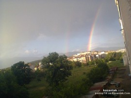 Двойна дъга в Казанлък - обещание за край на потопа