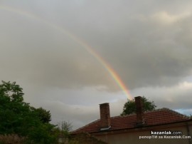 Двойна дъга в Казанлък - обещание за край на потопа