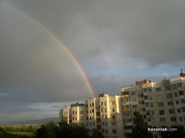 Двойна дъга в Казанлък - обещание за край на потопа