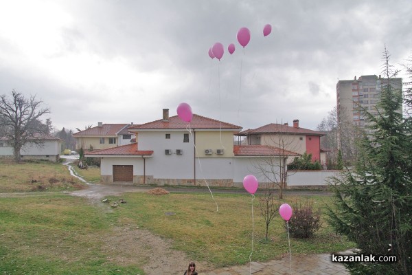 Розови балони и сърце „нарисувано“ с тела срещу насилието в училище