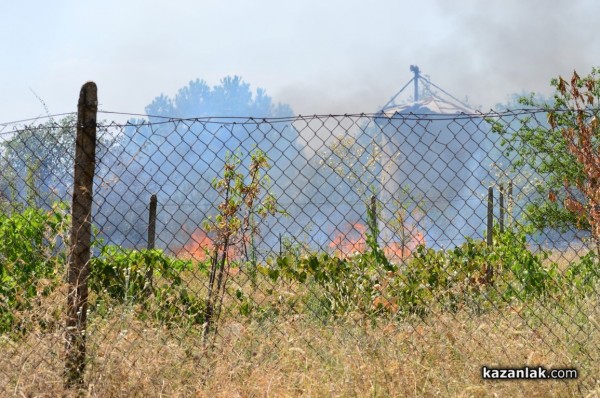 Пожарът до Казанлък е локализиран. Изгорели са няколко вилни постройки /Видео/