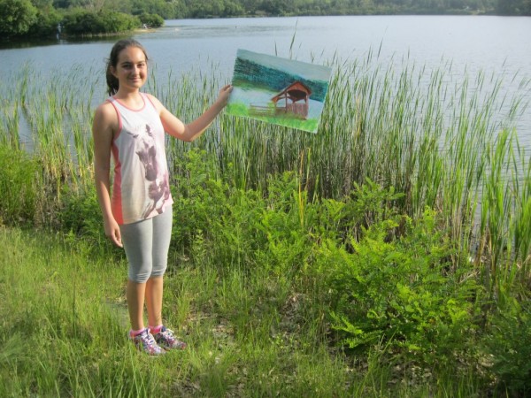 Деца и родители рисуваха на Синята река