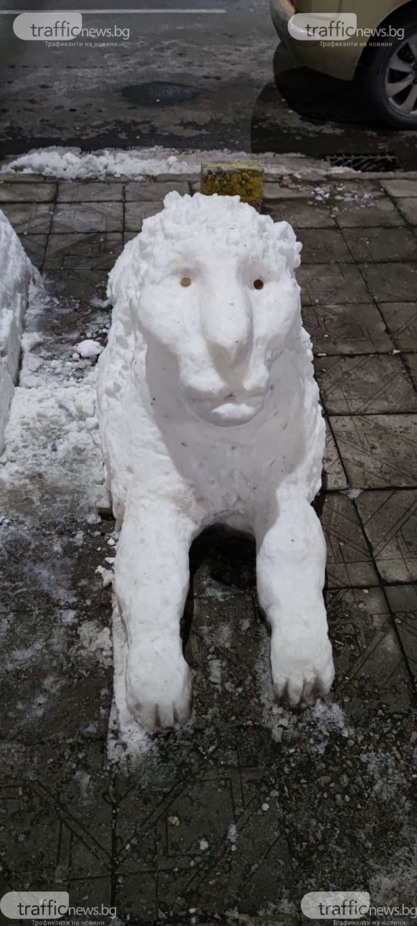 Пловдивчанин измайстори и черешово топче от сняг до Паметника на Свободата