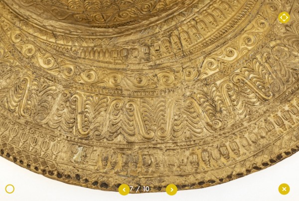 Показват за пръв път позлатен тракийски нагръдник, открит в Цвяткова могила край Казанлък