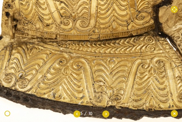 Показват за пръв път позлатен тракийски нагръдник, открит в Цвяткова могила край Казанлък
