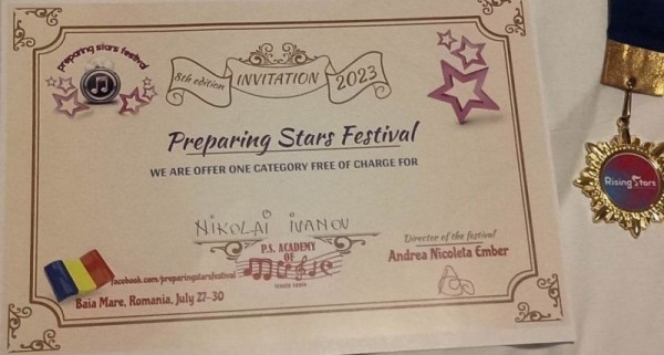 С два златни медала се завърна певецът Николай Иванов от София