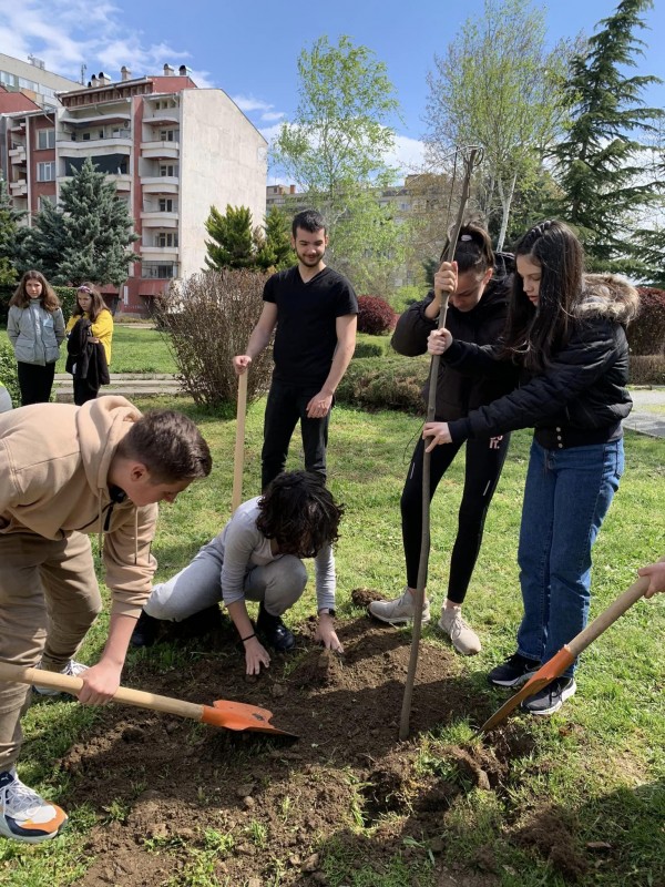 Ученици от ОУ “Георги Кирков“ и младежи от МОС засадиха дръвчета в парк “Васил Левски“