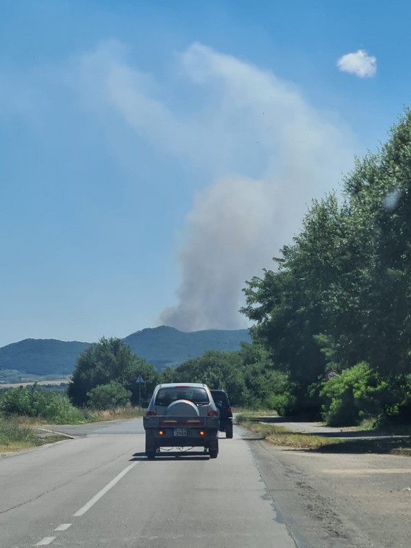 Пожар в района на полигона на село “Змейово“/ Обновена / Новини от Казанлък