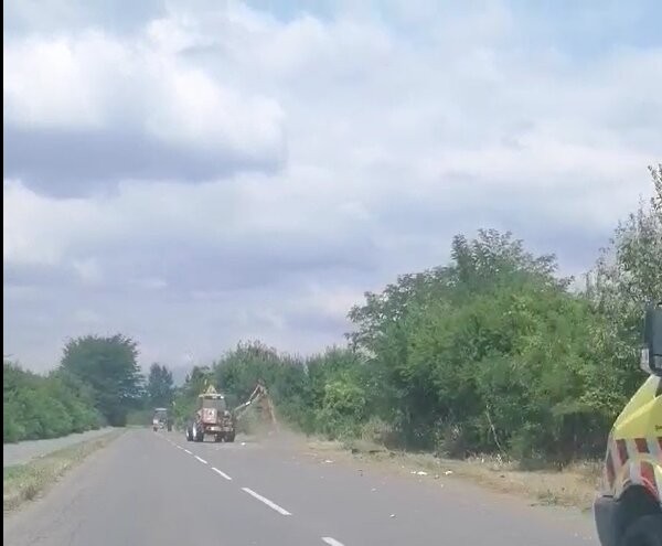 Внимание, шофьори: Премахване на храсти по пътя към селата Розово и Овощник!