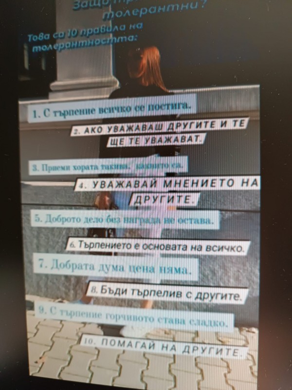 Училищният ученически съвет на ПГЛПТ призова: “Нека бъдем толерантни“