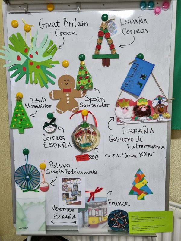 Ученици от ОУ “Св. Паисий Хилендарски“ разменяха коледна украса с връстници от цяла Европа