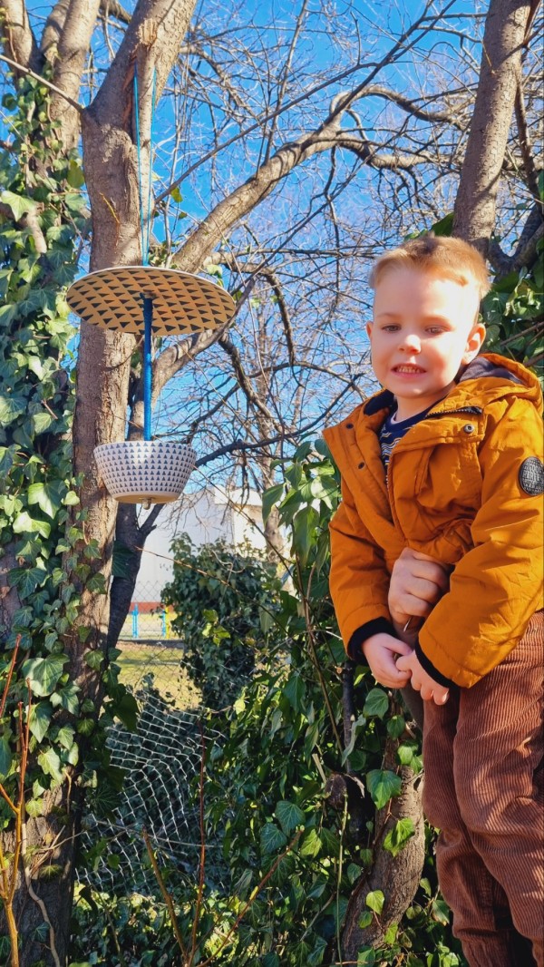 Малчугани от ДГ “Юрий Гагарин“ изработиха къщички и хранилки за птици