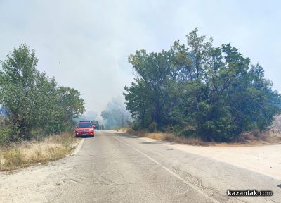 Пожар избухна в района на прелеза между селата Ягода и Ръжена