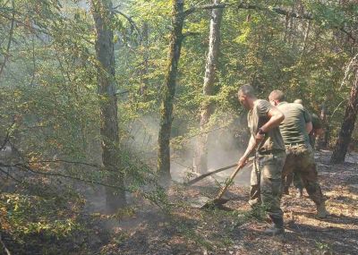 Военнослужещи от 61- ва Стрямска механизирана бригада и днес се включиха в борбата с огъня край село Отец Паисиево / Новини от Казанлък