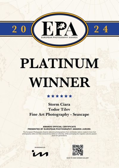 Серията с фотографии на бурята “Кийра“ донесе платинен медал на Тодор Тилев 