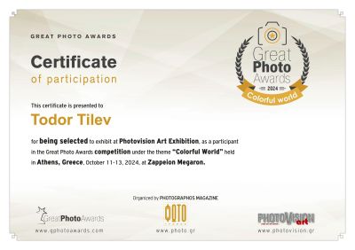 Снимки на Тодор Тилев бяха включени в три международни изложби по фотография