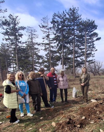 Служители от ДГС Казанлък залесиха със 110 фиданки землището на град Шипка