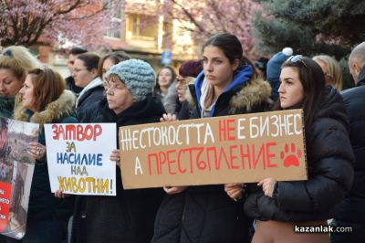 Десетки хора протестираха в Казанлък срещу насилието над животни