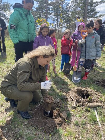 Горски служители и доброволци обединиха усилия в залесителна акция край град Шипка