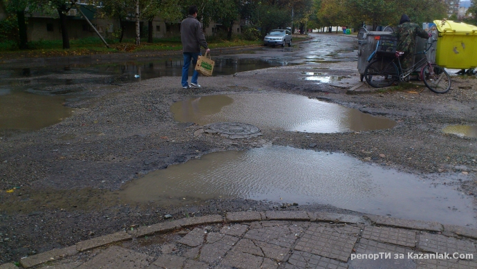Пътя по който се прибират в домовете си стотици граждани от квартал Васил Левски....