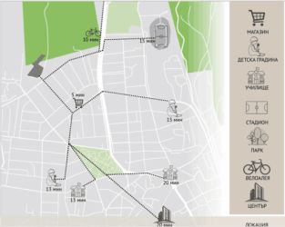 Нова модерна сграда северно от парк Розариум - гр. Казанлък