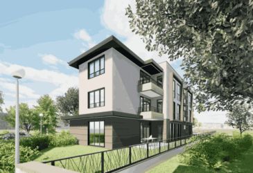 Нова модерна сграда северно от парк Розариум - гр. Казанлък