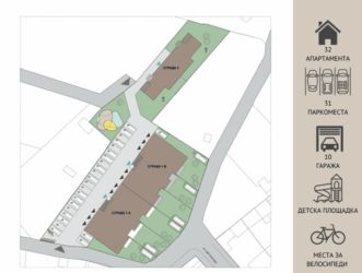 Нова модерна сграда северно от парк Розариум - гр. Казанлък