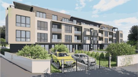 Нова модерна сграда северно от парк Розариум - гр. Казанлък